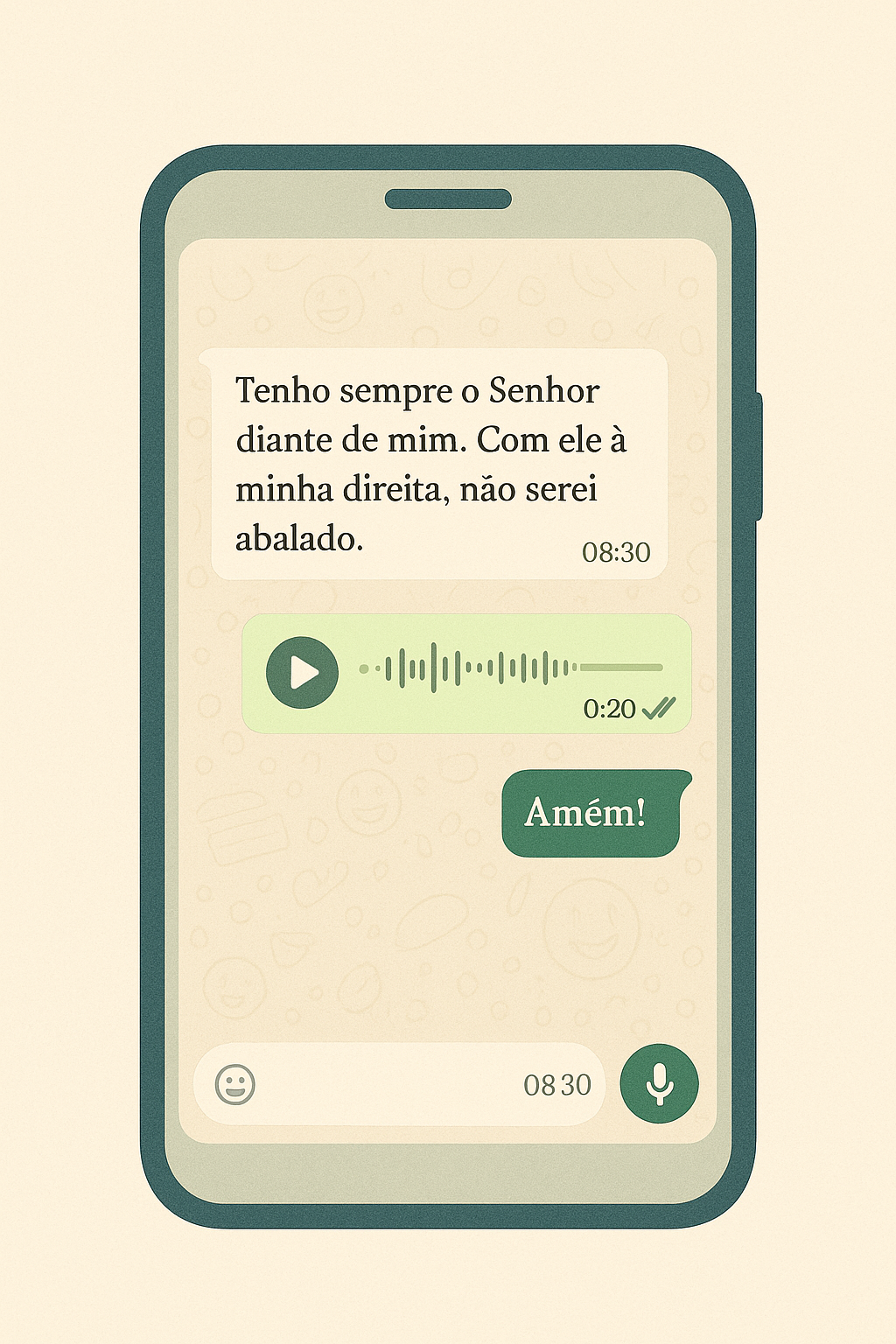 Exemplo de mensagem recebida no WhatsApp